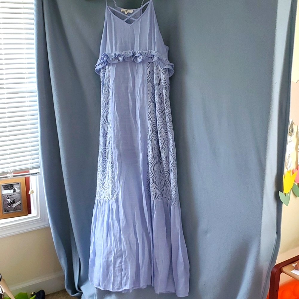 Blue lace maxi dress
